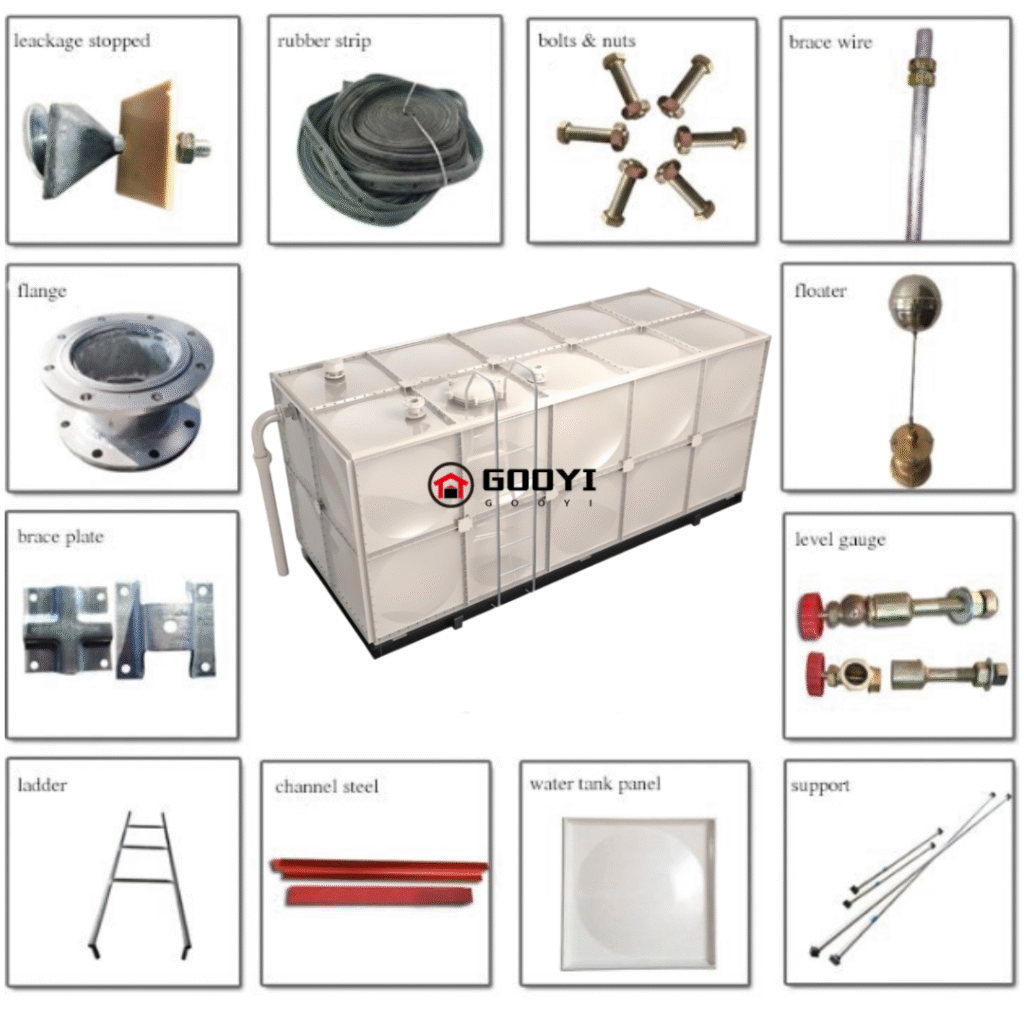 GRP water tank structure and accessories GRP water tank structure and accessories