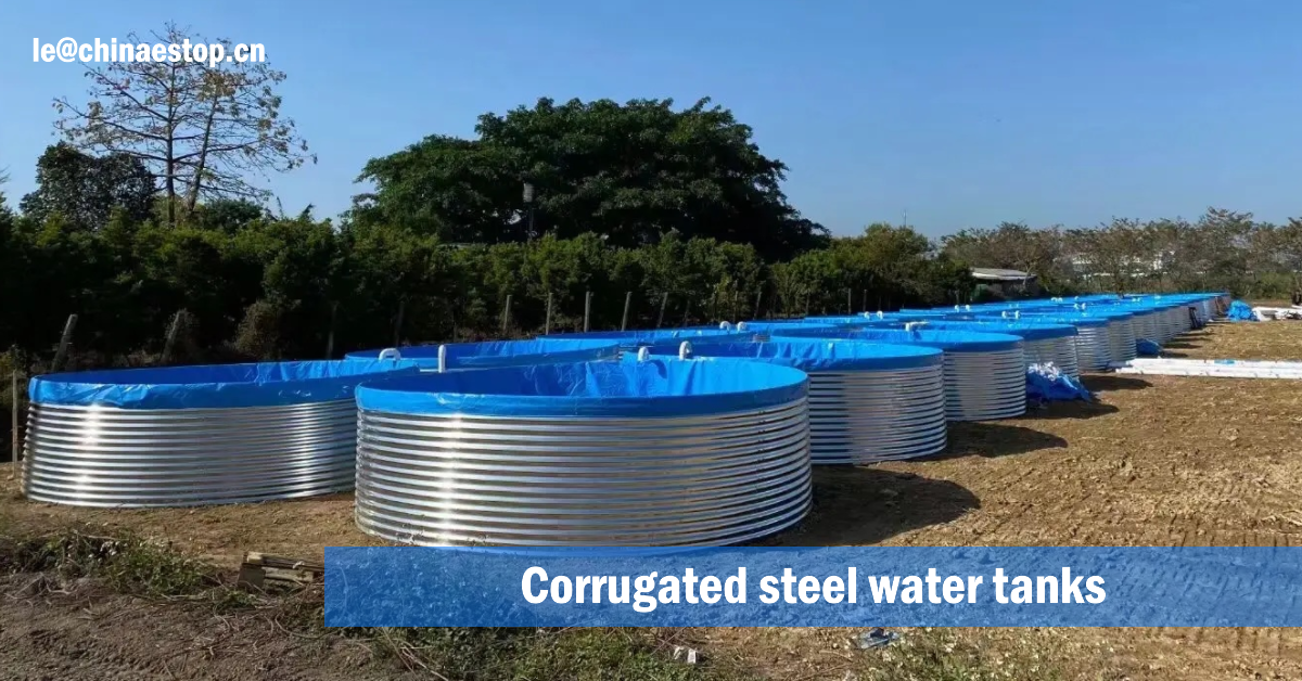 Corrugated steel water tanks