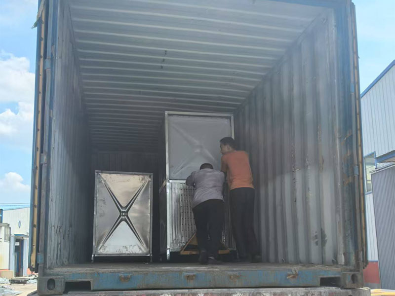 Stainless steel water tank transportation